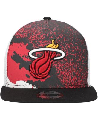 Big Boys and Girls Black Miami Heat Court Sport 9FIFTY Snapback Hat