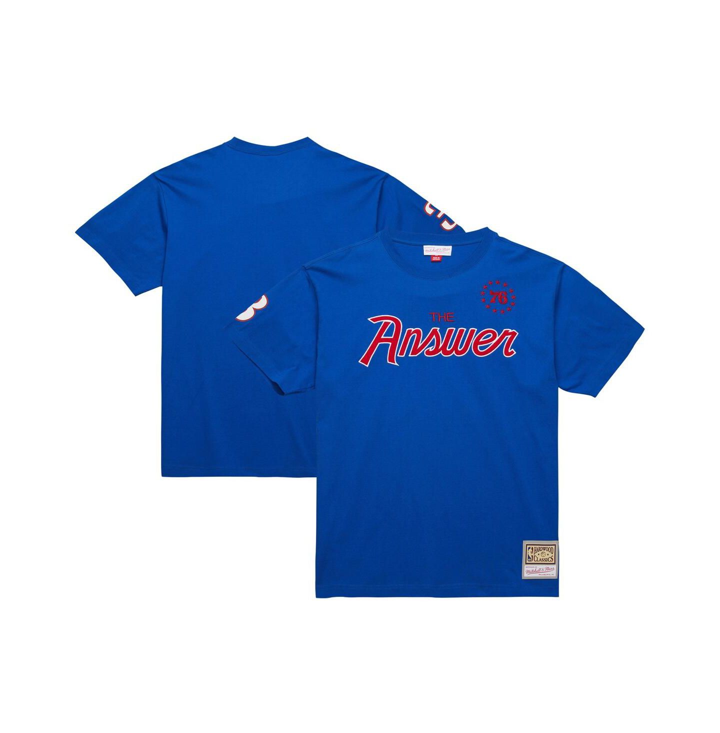 Мужская футболка Mitchell & Ness Allen Iverson Royal Philadelphia 76ers Premium Nickname — фото 1