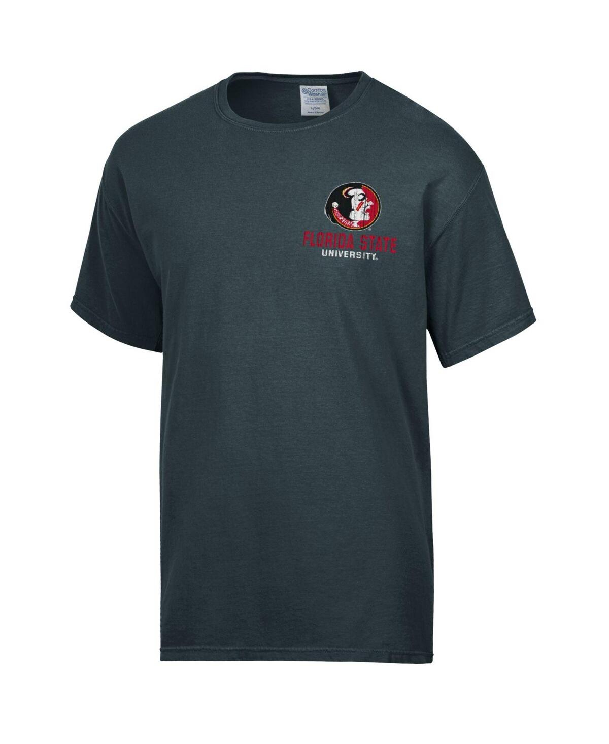 COMFORTWASH MEN'S CHARCOAL FLORIDA STATE SEMINOLES VINTAGE-LIKE LOGO T-SHIRT 