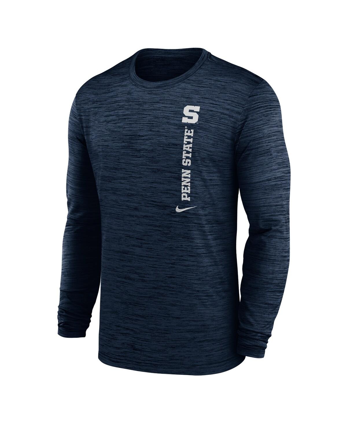 Nike Men'sPenn State Nittany Lions 2024 Sideline Velocity Performance Long Sleeve T-Shirt - Navy