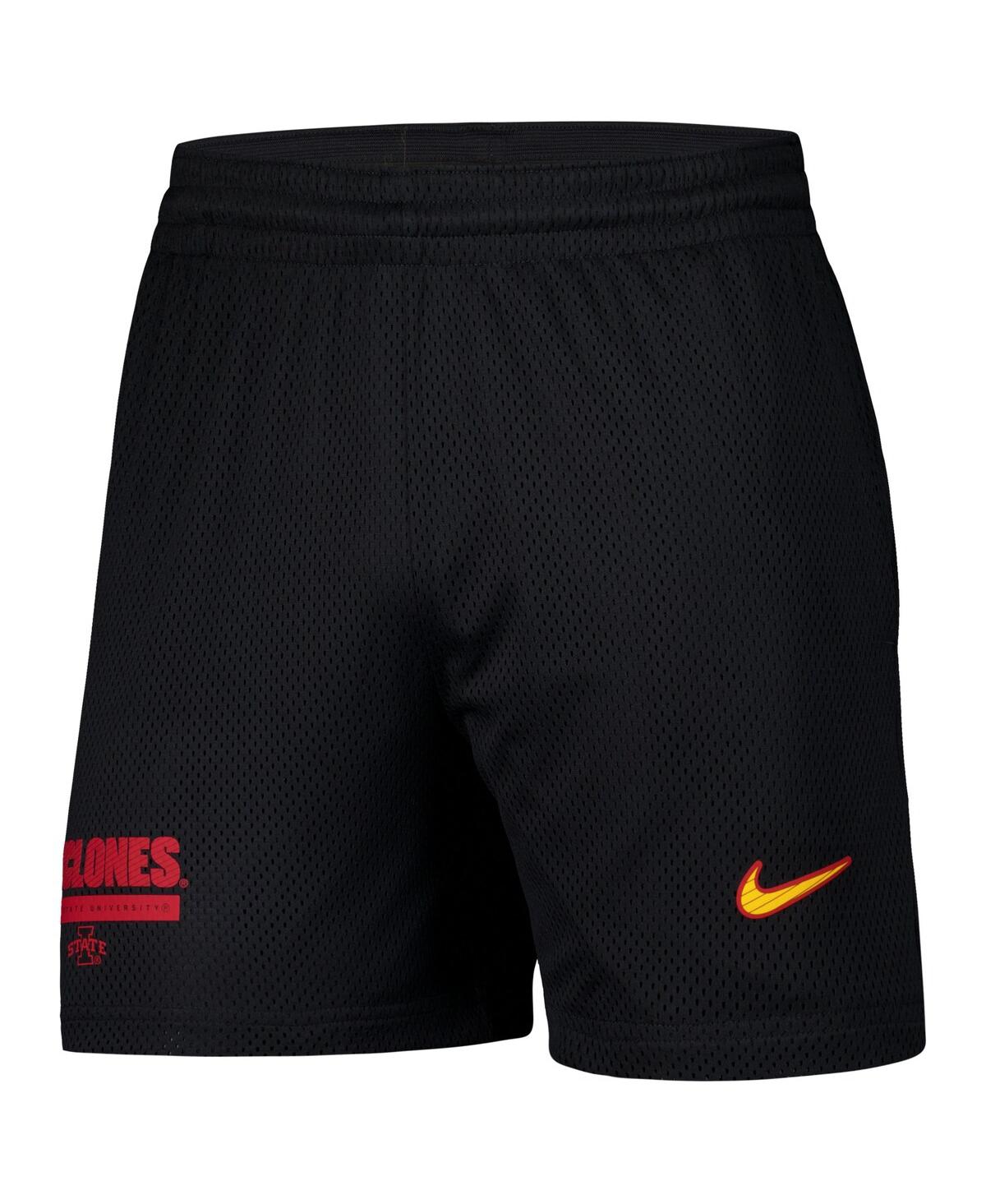 NIKE MEN'S BLACK IOWA STATE CYCLONES 2024 SIDELINE MESH SHORTS