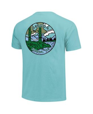Men's and Women's Teal Oregon Ducks Scenic Comfort Colors T-Shirt