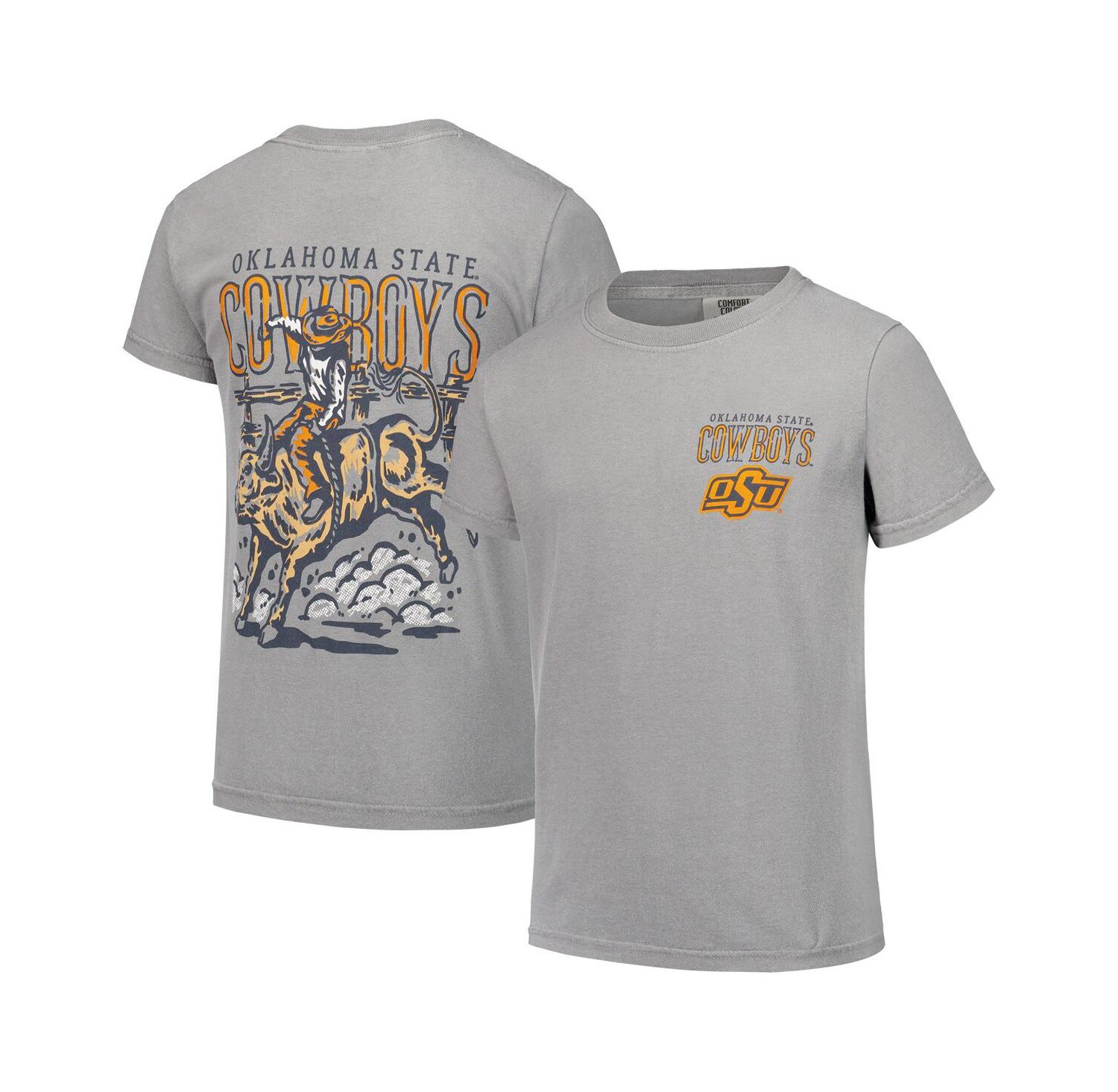 Big Boys and Girls Gray Oklahoma State Cowboys Hyperlocal Comfort Colors T-Shirt