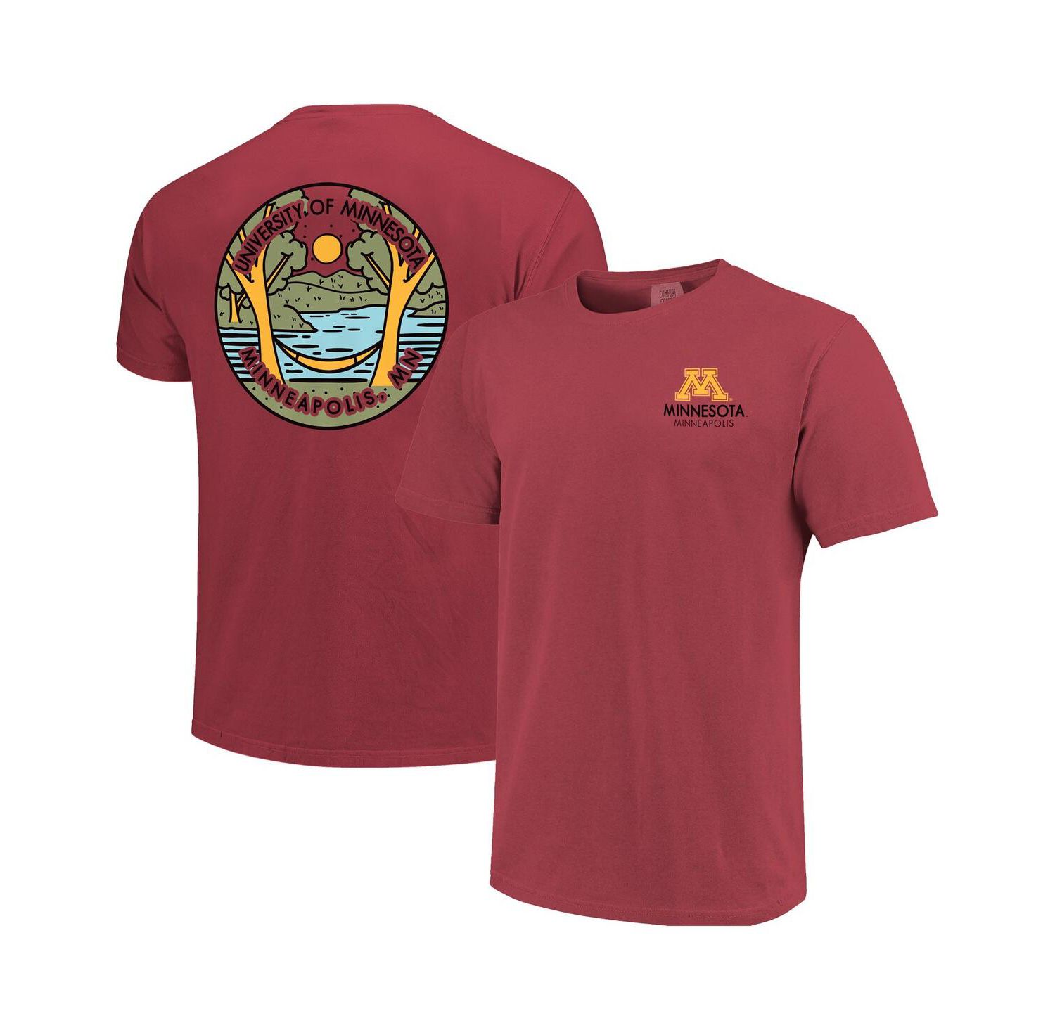 Men's and Women's Maroon Minnesota Golden Gophers Scenic Comfort Colors T-Shirt