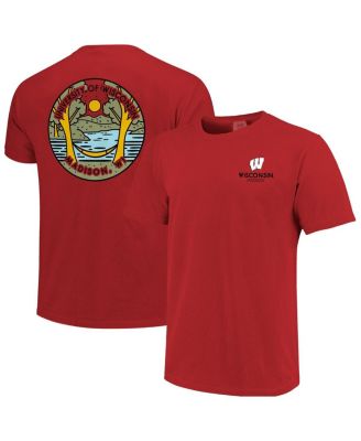 Men's and Women's Red Wisconsin Badgers Scenic Comfort Colors T-Shirt