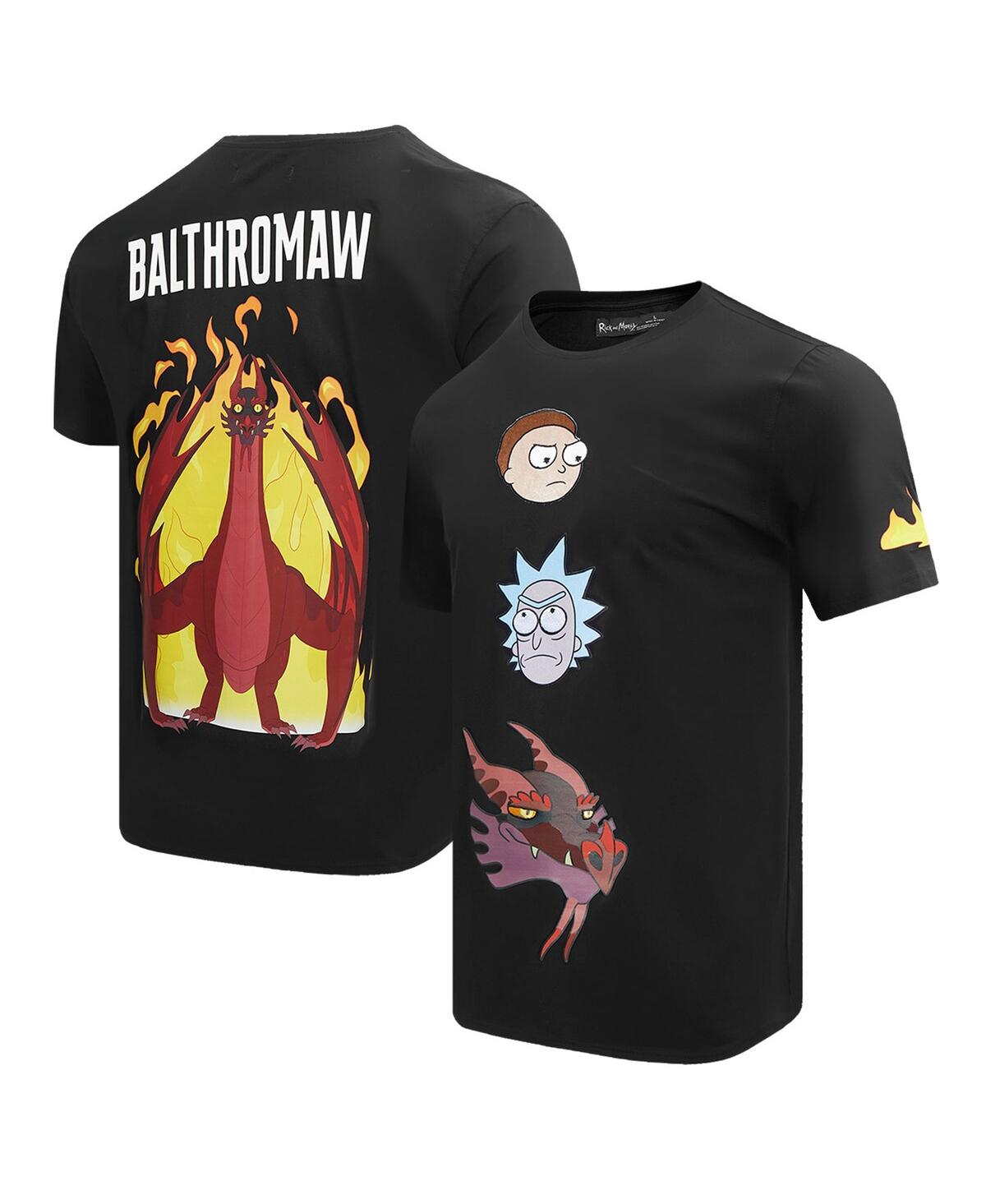 Men's Black Rick And Morty Balthromaw Year of the Dragon T-Shirt - Black