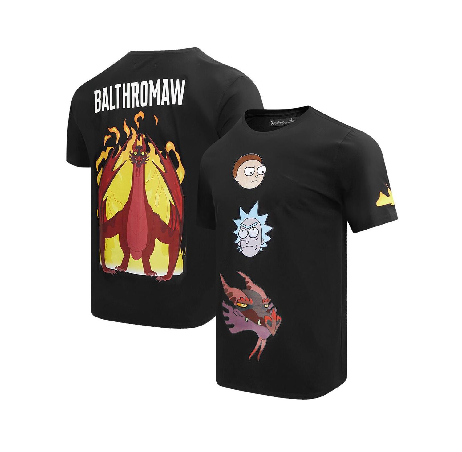 Men's Black Rick And Morty Balthromaw Year of the Dragon T-Shirt