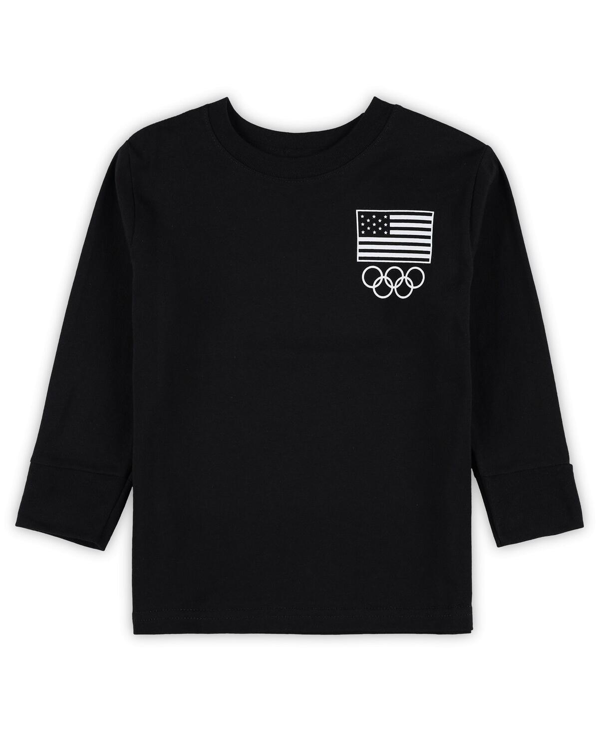 Outerstuff ToddlerTeam Usa Flag Rings Long Sleeve T-Shirt - Black