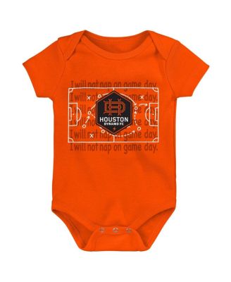Baby Boys and Girls Orange/Black/Gray Houston Dynamo FC 3-Pack Bodysuit Set