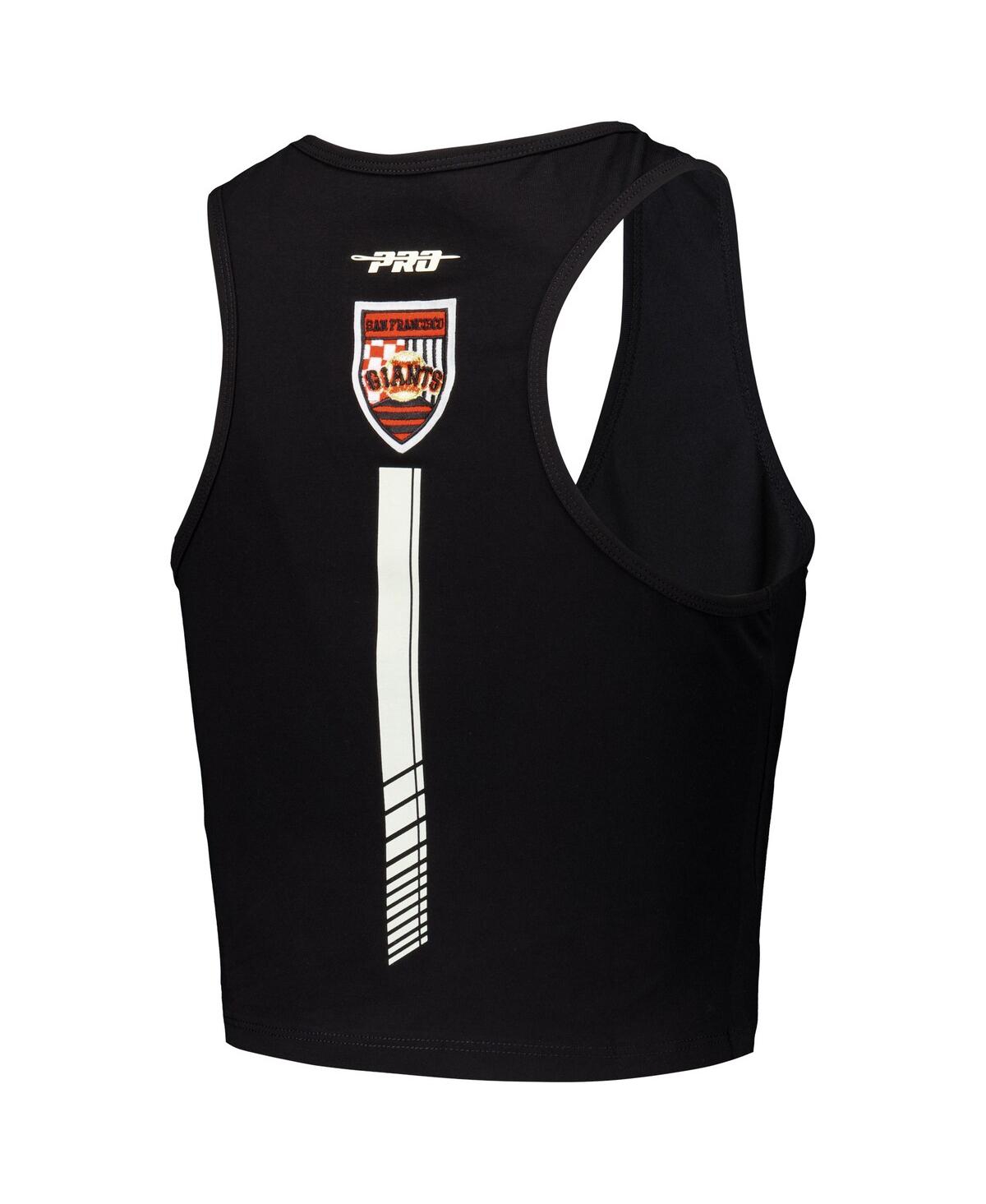 Pro Standard Women'sSan Francisco Giants Fast Lane Fitted Tri-Blend Cropped Tank Top - Black