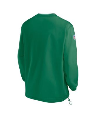Men's Kelly-Green Philadelphia Eagles Throwback Logo Long-Sleeve V-Neck Windshirt