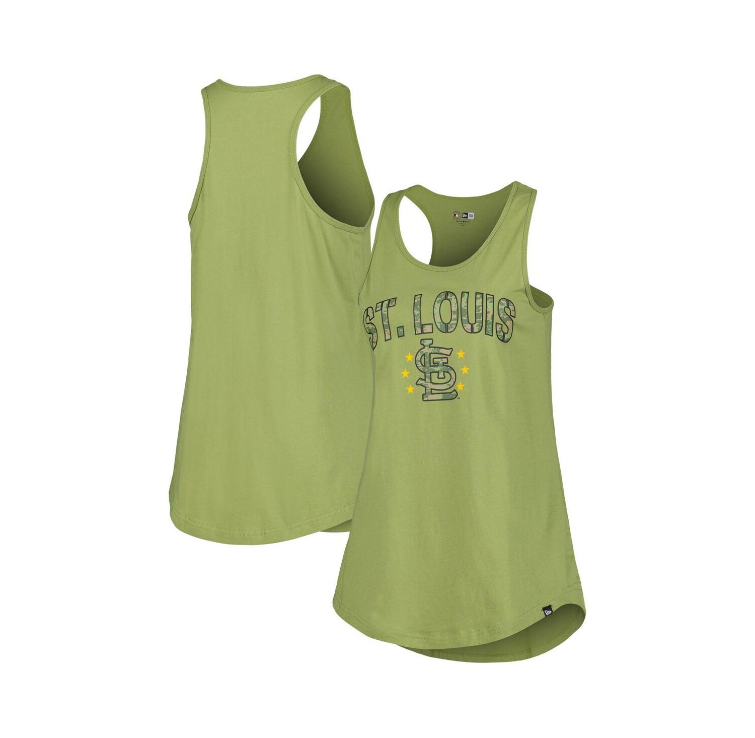 Women's Olive St. Louis Cardinals Armed Forces Day Tank Top