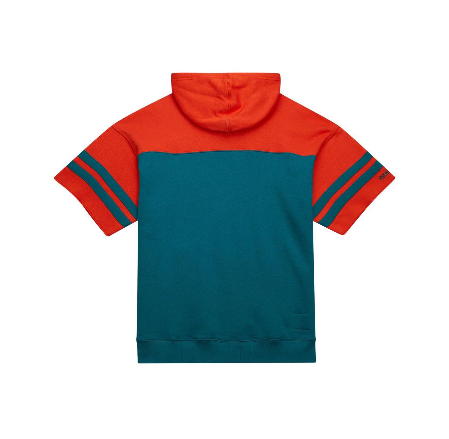 Men's Aqua Miami Dolphins Off Field Vintage-like Logo Short Sleeve Pullover Hoodie