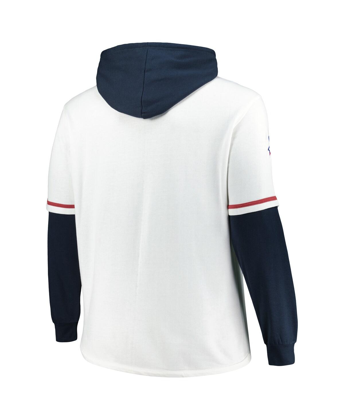 '47 Brand Men'sNavy Boston Red Sox Big Tall Trifecta Shortstop Pullover Hoodie - White, Navy