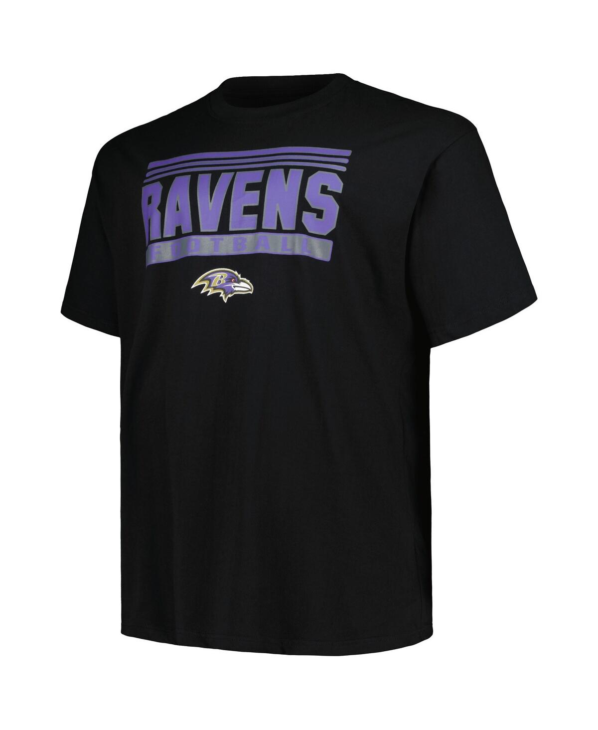 Fanatics Men's Black Baltimore Ravens Big Tall Pop T-shirt In Black