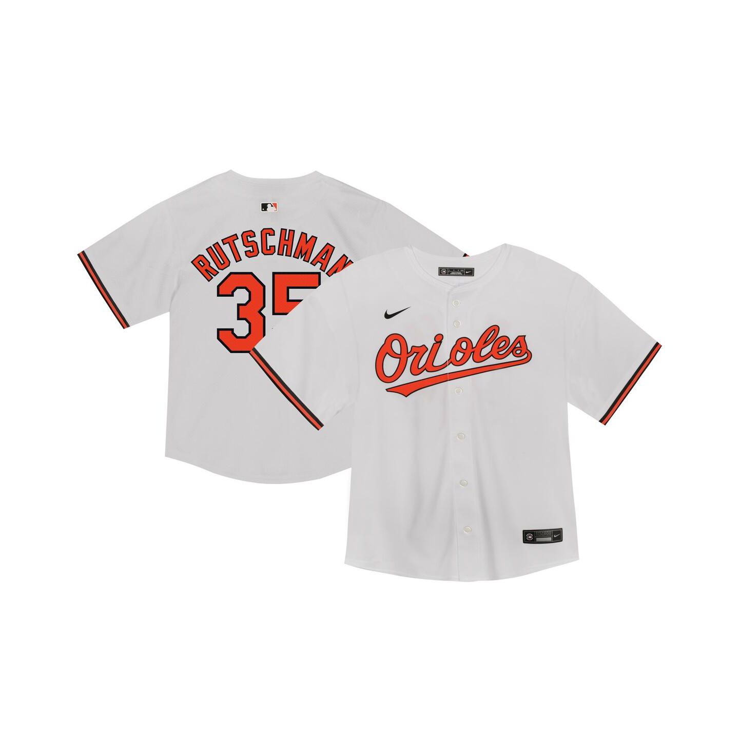 Топ Nike Adley Rutschman White Baltimore Orioles Game Jersey для мальчиков-малышей — фото 1