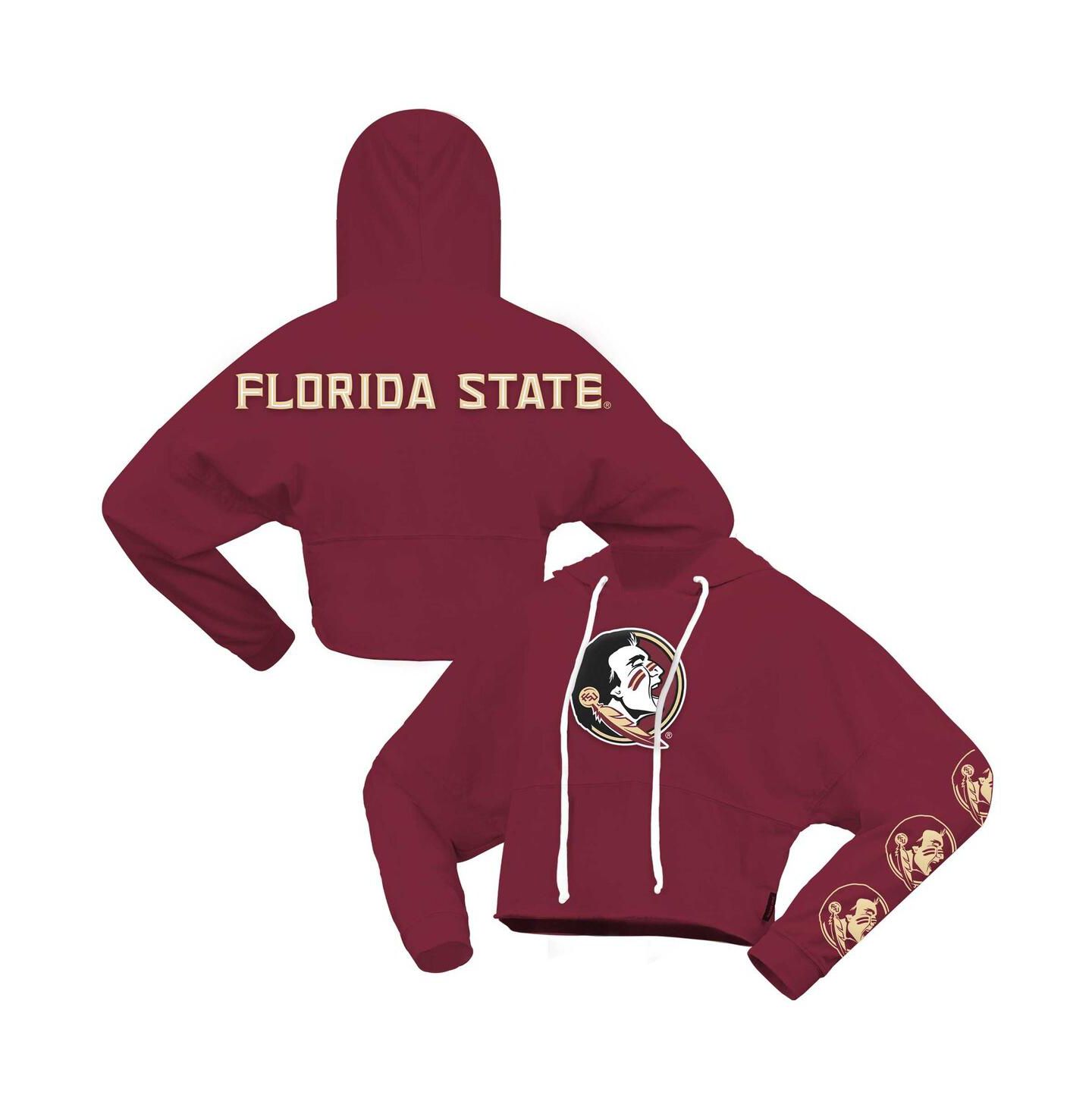 Женское худи Spirit Jersey Garnet Florida State Seminoles Oversized Cropped Pullover — фото 1