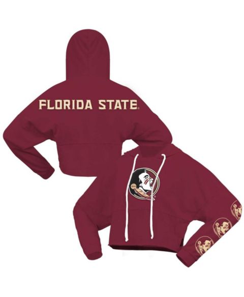 Женское худи Spirit Jersey Garnet Florida State Seminoles Oversized Cropped Pullover