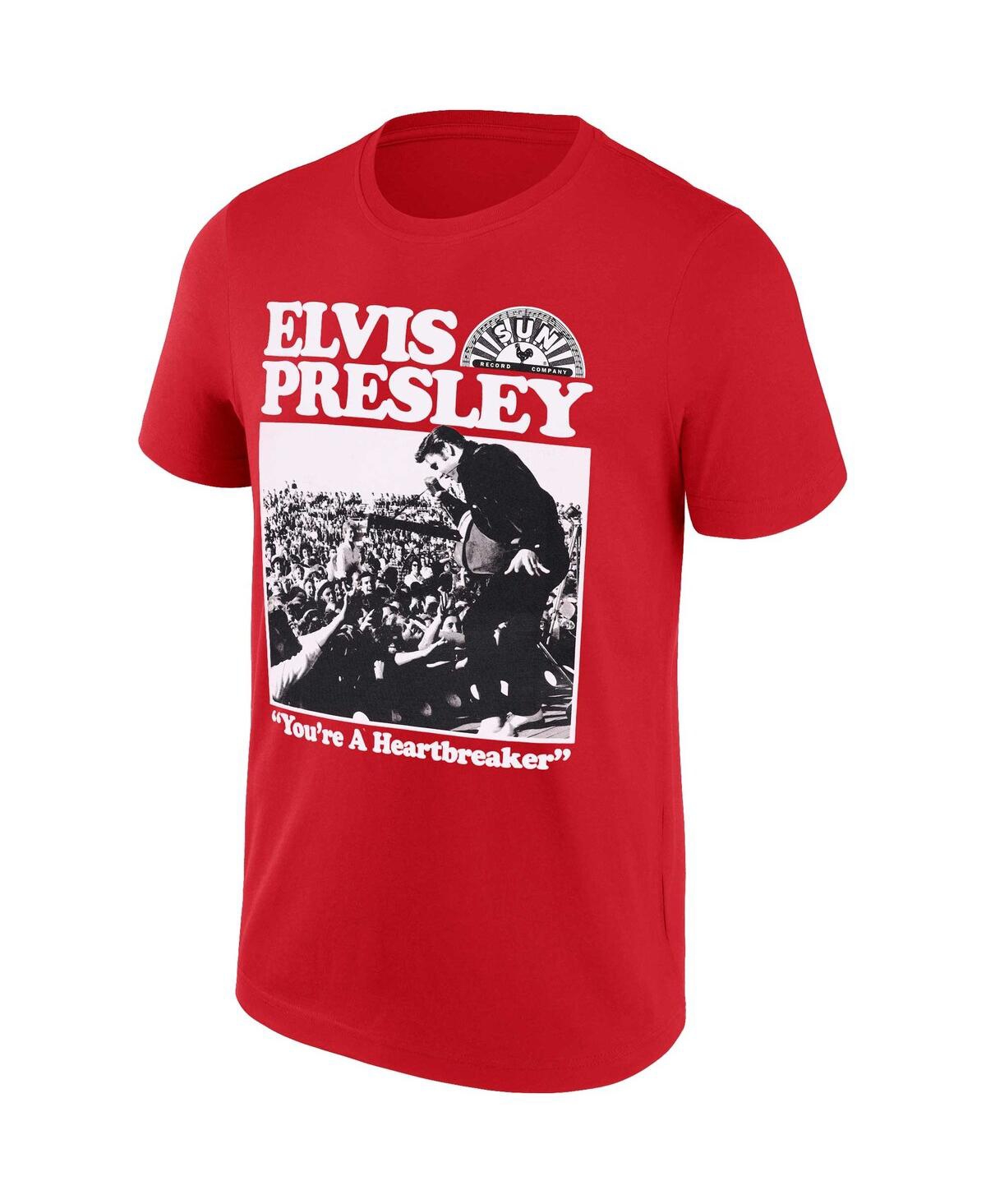 Philcos Men's Elvis PresleySun Records T-Shirt - Red