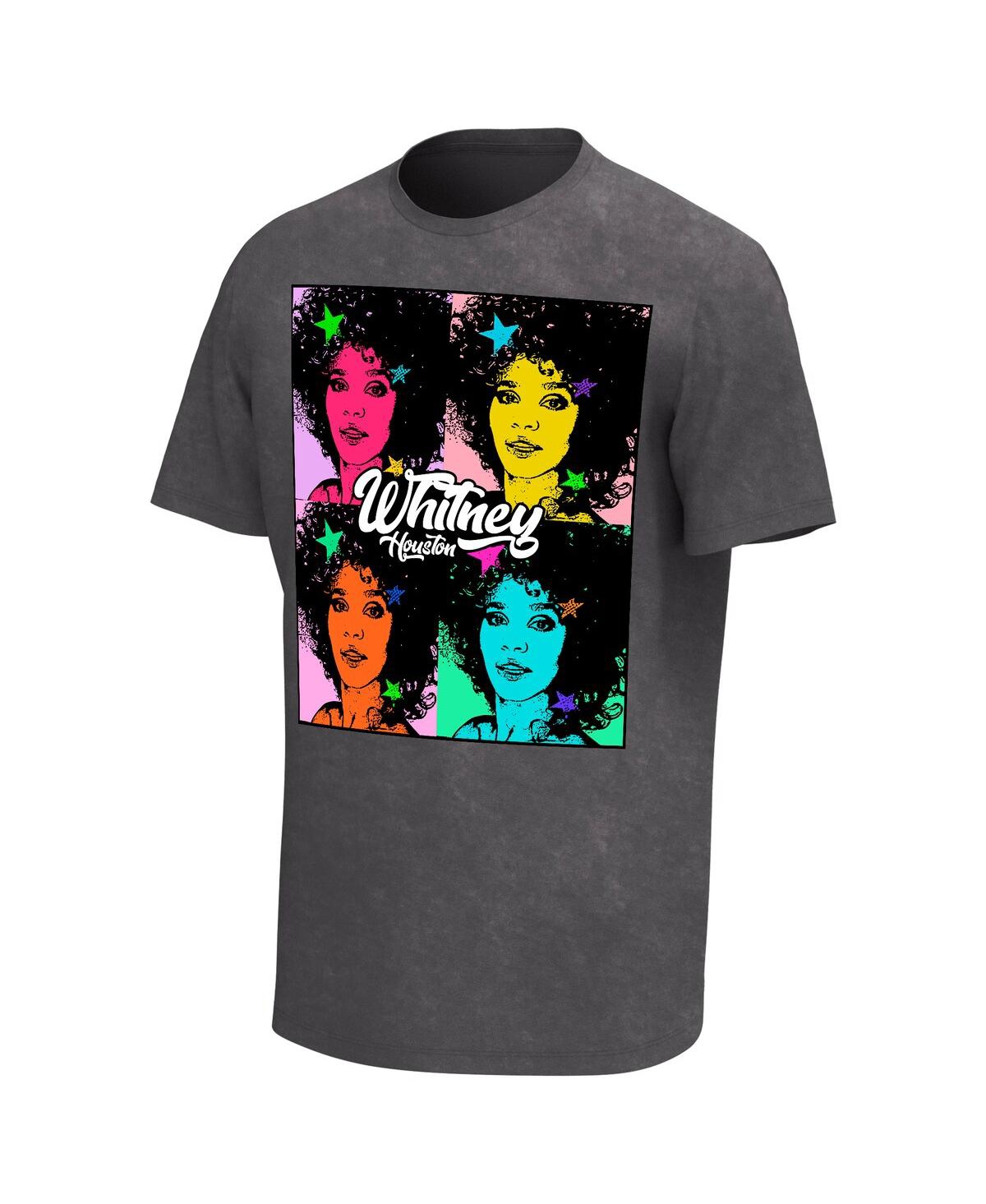Philcos Men's Black Whitney Houston Pop Art Washed Graphic T-shirt In Black