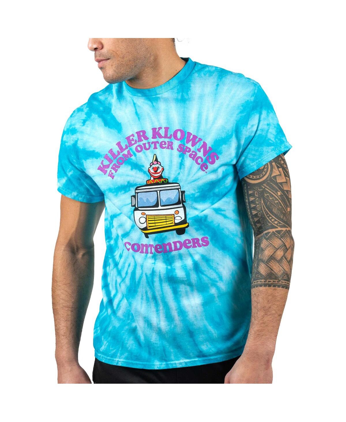 Contenders Clothing Men's and Women'sKiller Klowns from Outer Space Ice Cream Truckin' Graphic Tie-Dye T-Shirt - Turquoise