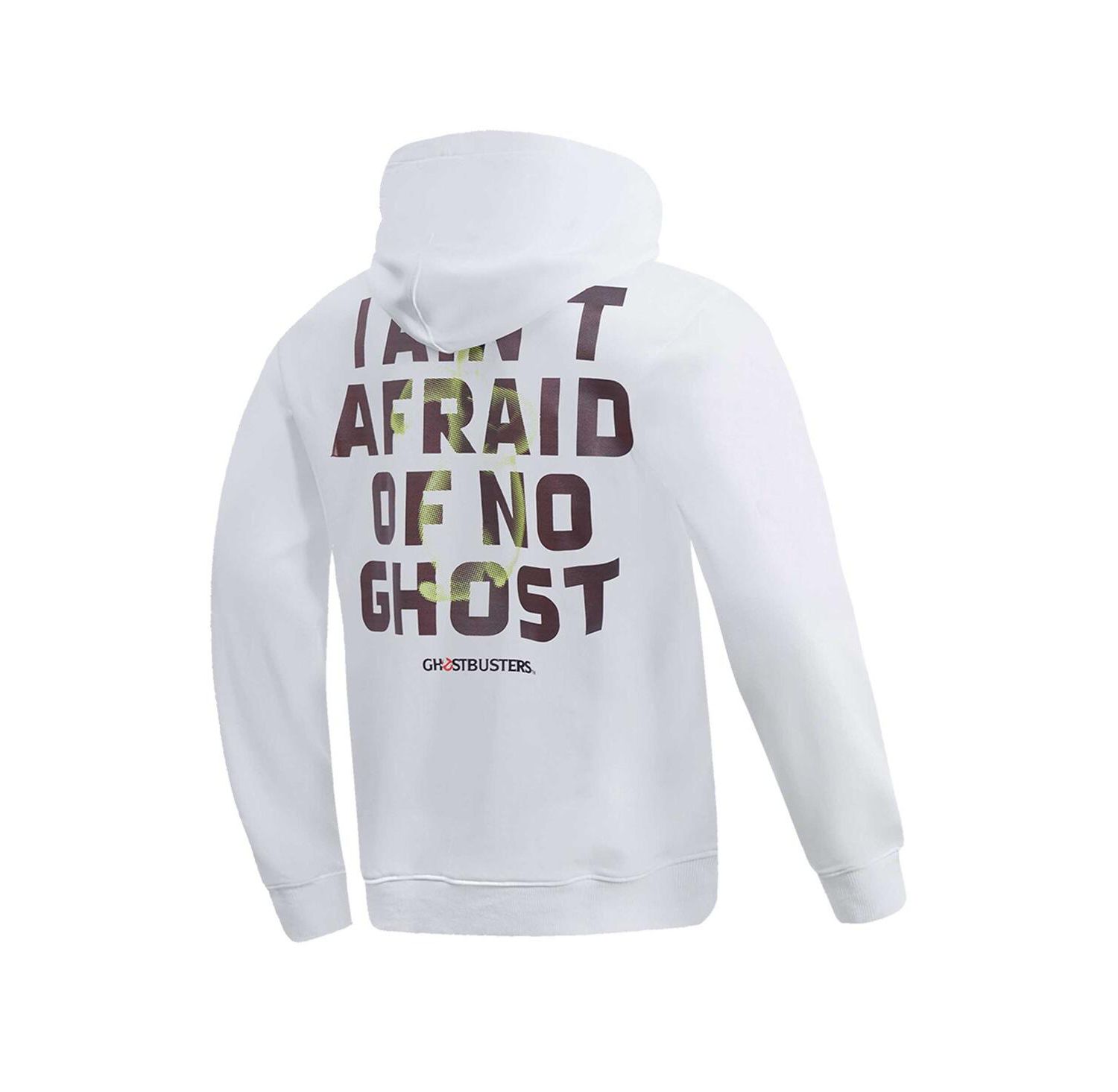 Men's and Women's White Ghostbusters I Ain't Afraid Of No Ghost Pullover Hoodie