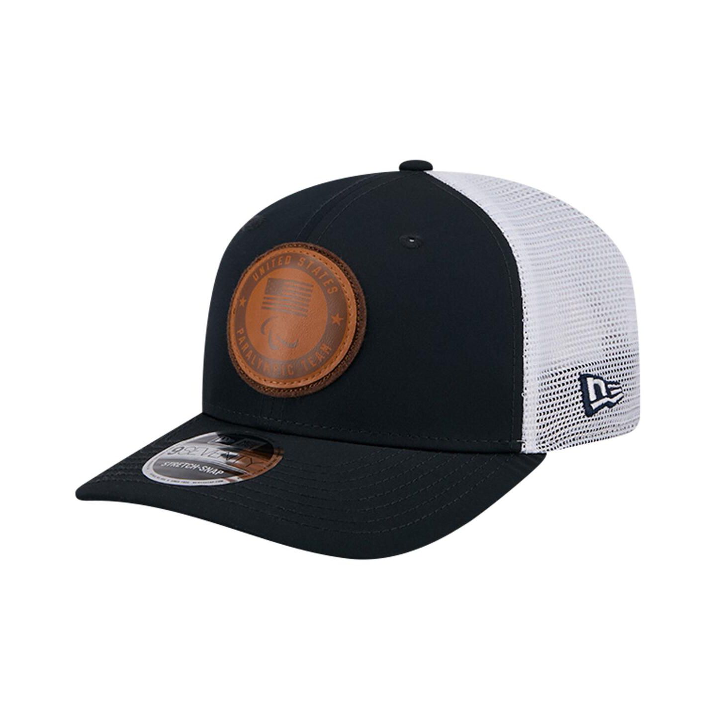 Мужская кепка New Era Navy U.S. Paralympics Leather Patch 9SEVENTY Stretch Snap Adjustable Hat — фото 1