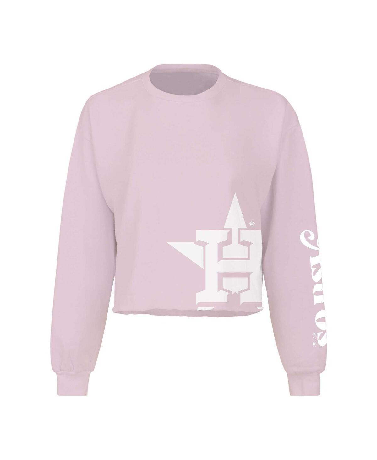 Fanatics Women's Pink Houston Astros Cropped Slouchy Long Sleeve T-shirt In Pink