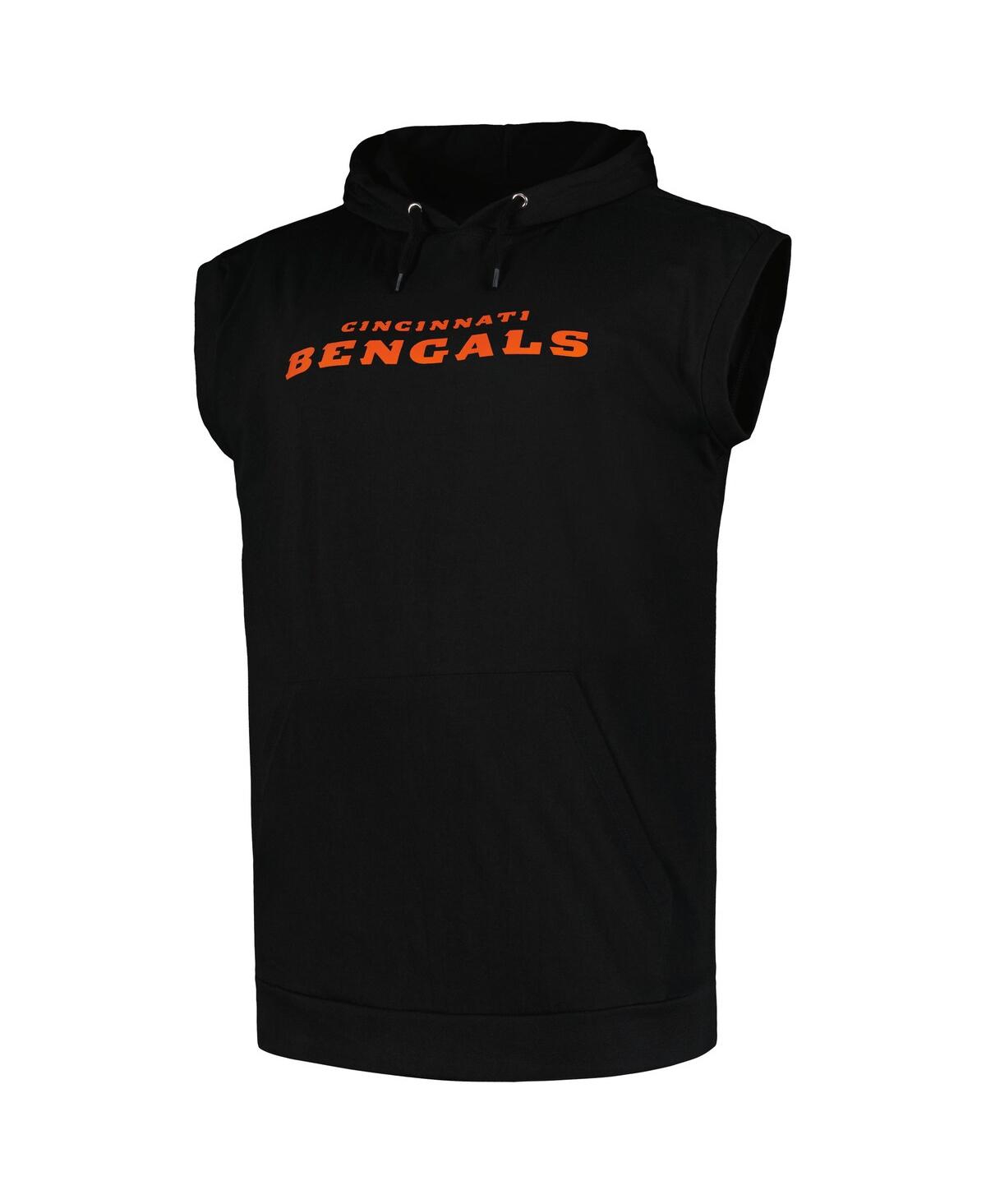 Fanatics Men'sCincinnati Bengals Big Tall Muscle Hoodie Sleeveless T-Shirt - Black