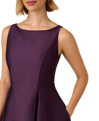 Women's Boat-Neck Fit & Flare Midi Dress