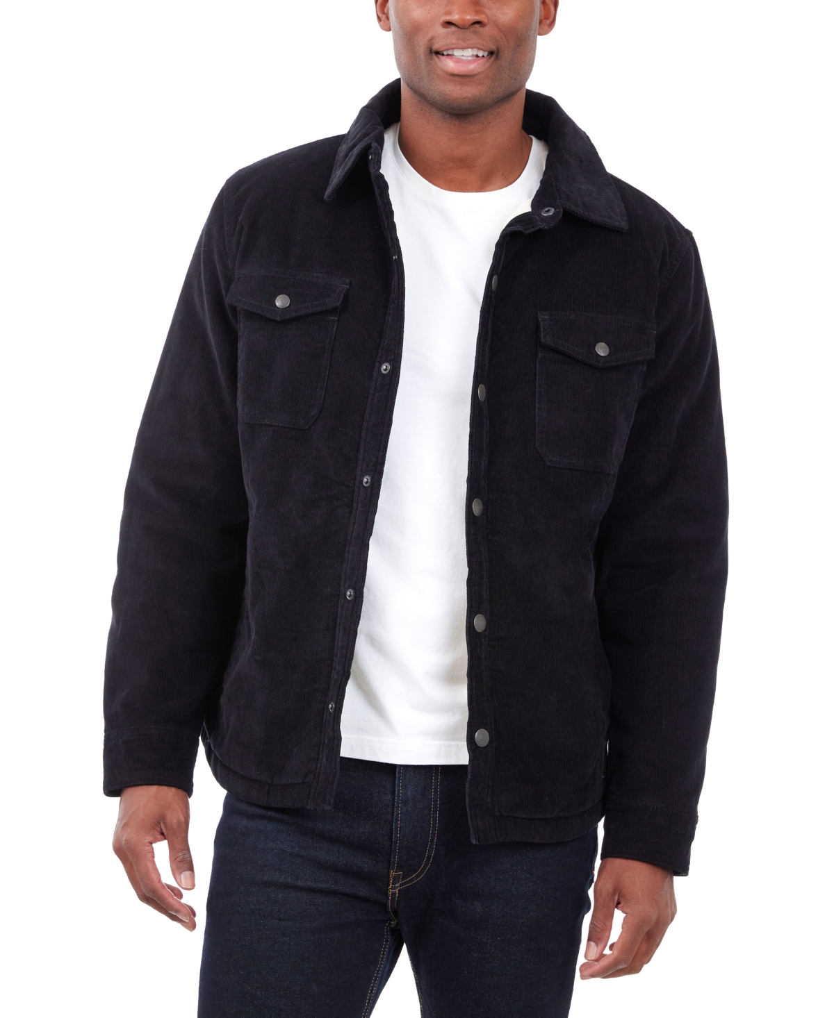 Lucky Brand Men's Corduroy Shirt Jacket In Black