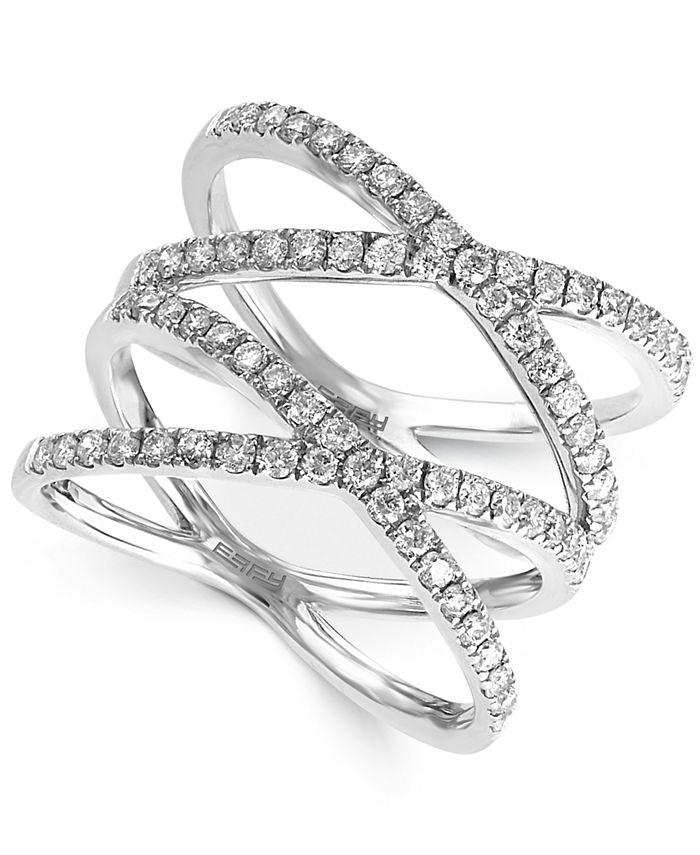 EFFY Collection Diamond Crossover Ring 3 4 ct. t.w. in 14k White