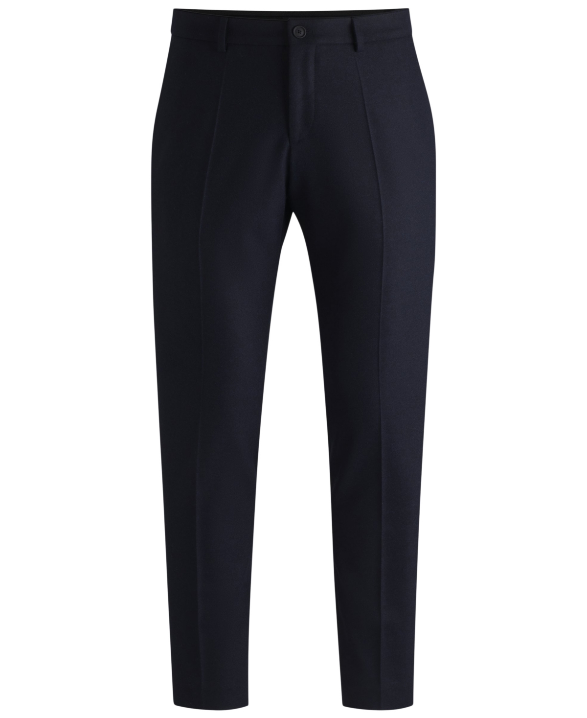 Hugo Boss Genius Tech Flannel Pants With Cinched Sidetabs In Dark Blue
