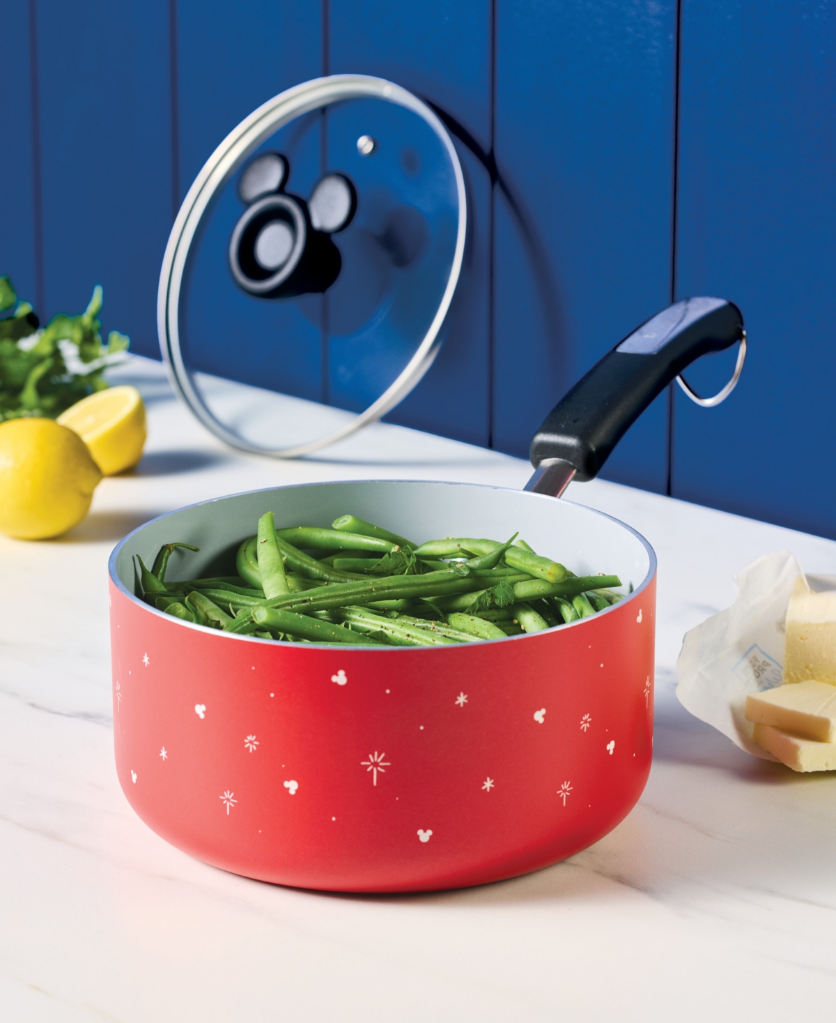 Farberware Disney 2-qt. Ceramic Nonstick Saucepan & Lid In Red