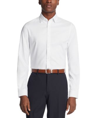 Men's Airsoft Slim Fit Untucked Length Wrinkle Free Stretch Dress Shirt