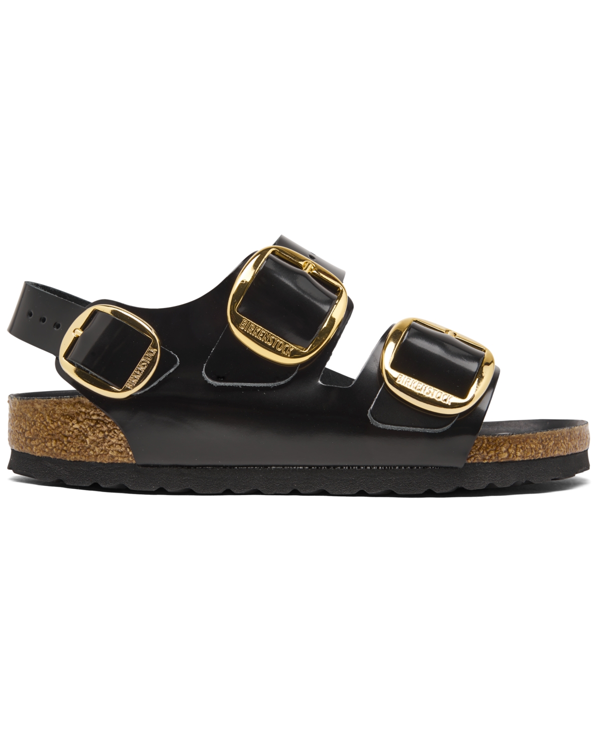 Birkenstock Women's Milano Big Buckle High Shine Natural Leather Patent Sandals from Finish Line