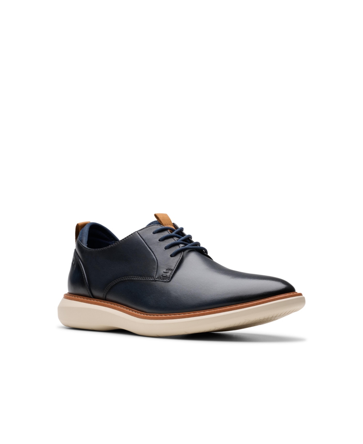 Clarks Collection Men's Brantin Plain Toe Dress Casual Shoes In Navy Leather