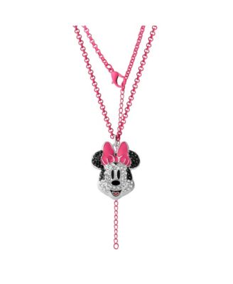 Minnie Mouse Pave Pink Necklace