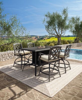 Wythburn 5-pc. Outdoor Bar Height Fire Pit Chat Set, Created for Macys