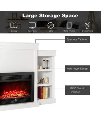 70'' Fireplace TV Stand Media W/ 28.5'' 750W/1500W Electric Fireplace