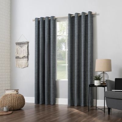 Sun Zero Kline Burlap Weave Thermal Extreme 100% Blackout Grommet Curtain Panel