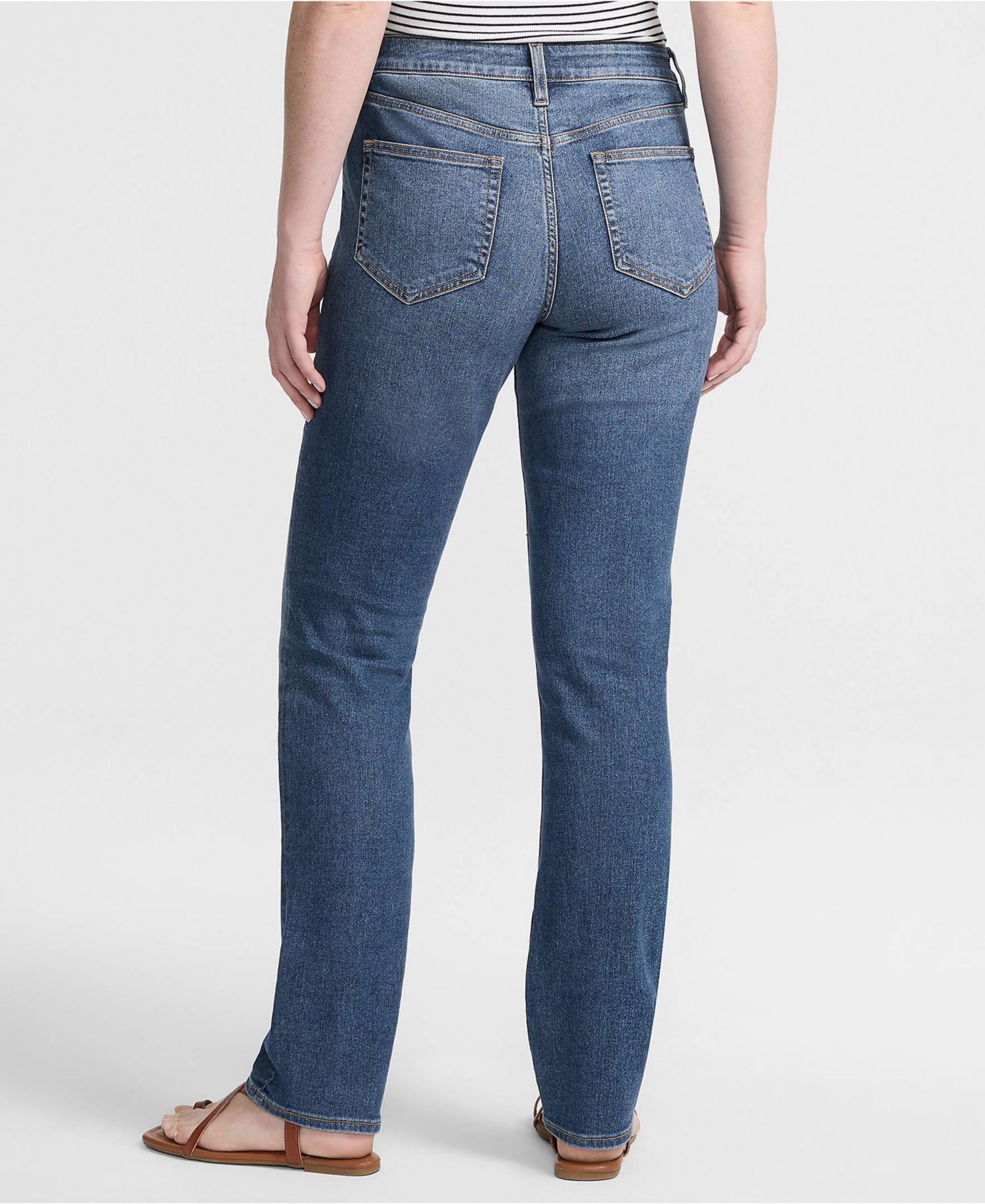 Women's Recover Mid Rise Straight Leg Blue Jeans