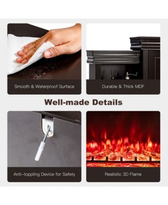 70'' Fireplace TV Stand Media W/ 28.5'' 750W/1500W Electric Fireplace