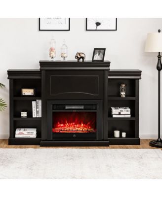70'' Fireplace TV Stand Media W/ 28.5'' 750W/1500W Electric Fireplace