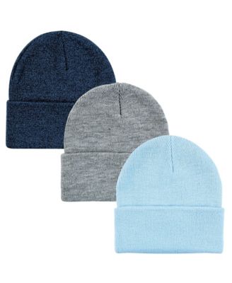 Hudson Baby Toddler Unisex Knitted Fold-Over Beanies - Light blue 24$