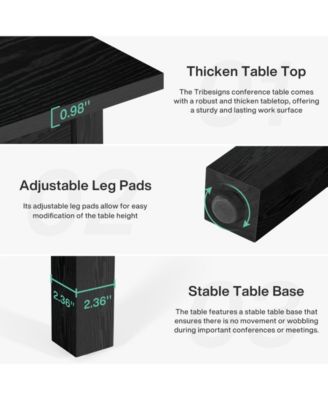 2-4 Person Wood Farmhouse Dining Table with Wooden Legs Oak Top for Small Space