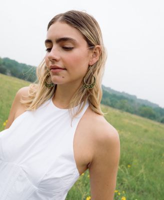 Nisha Crescent Moon Hoop Earrings