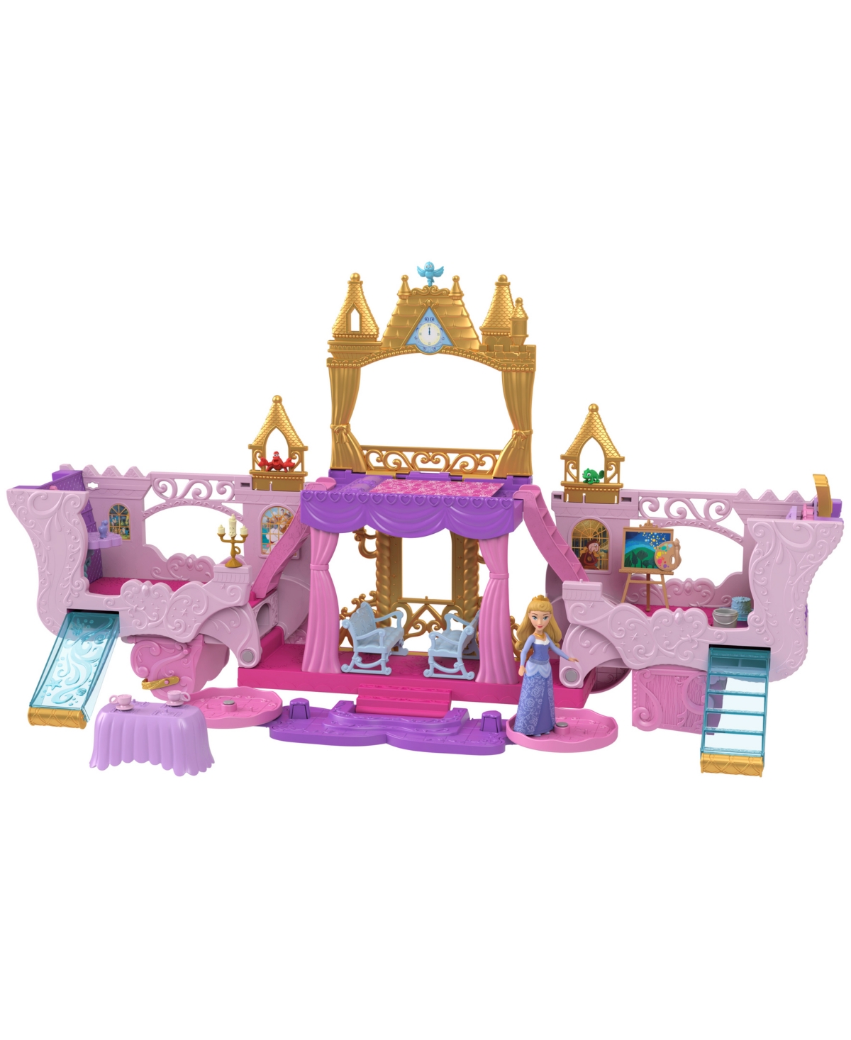 Disney Princess Carriage To Castle Playset With Aurora Doll & Accessories In Multi-color