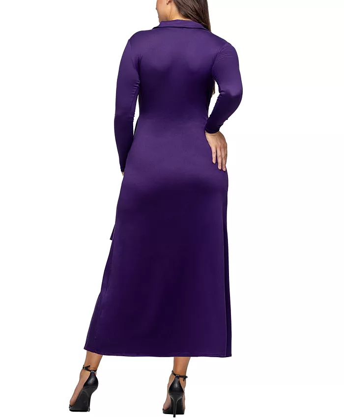Women's Comfortable Collared Wrap Maxi Dress - thumbnail 10