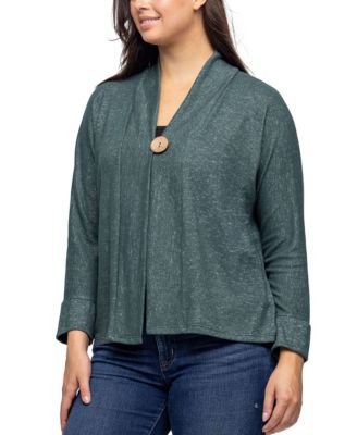 Women's Single Button Front Long Sleeve Cardigan